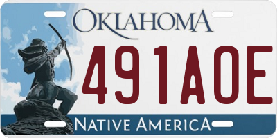 OK license plate 491AOE
