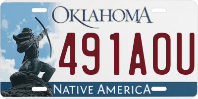 OK license plate 491AOU