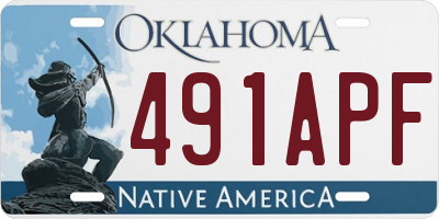 OK license plate 491APF