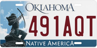OK license plate 491AQT