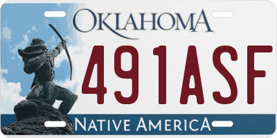 OK license plate 491ASF