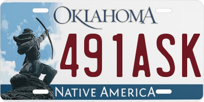 OK license plate 491ASK