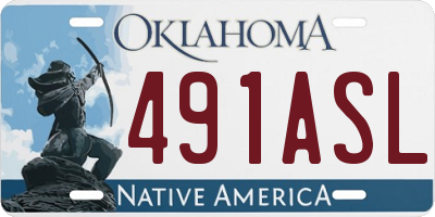 OK license plate 491ASL