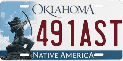 OK license plate 491AST