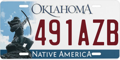 OK license plate 491AZB