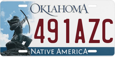 OK license plate 491AZC