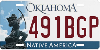 OK license plate 491BGP