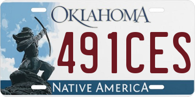 OK license plate 491CES