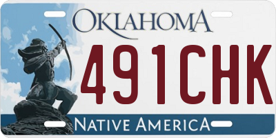 OK license plate 491CHK