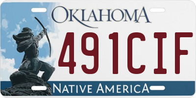 OK license plate 491CIF