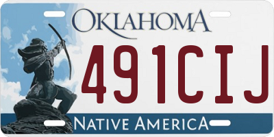 OK license plate 491CIJ