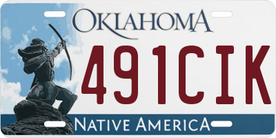 OK license plate 491CIK