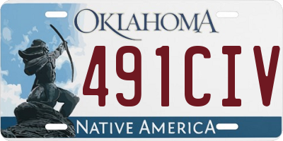 OK license plate 491CIV