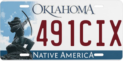 OK license plate 491CIX