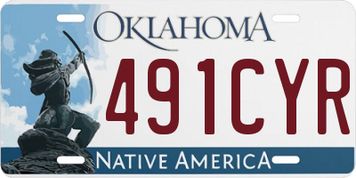 OK license plate 491CYR
