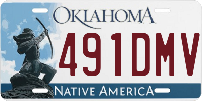 OK license plate 491DMV