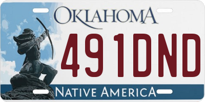 OK license plate 491DND