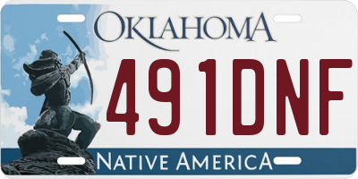 OK license plate 491DNF