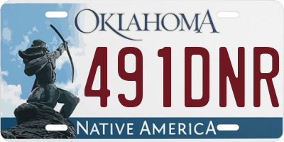 OK license plate 491DNR