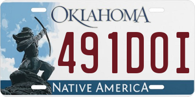 OK license plate 491DOI