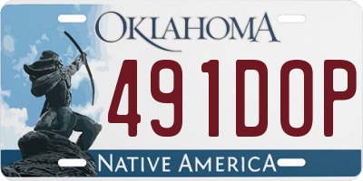 OK license plate 491DOP