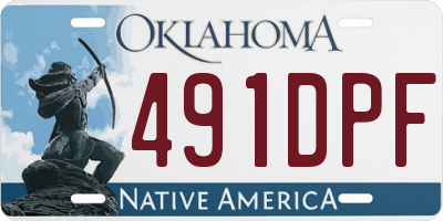 OK license plate 491DPF
