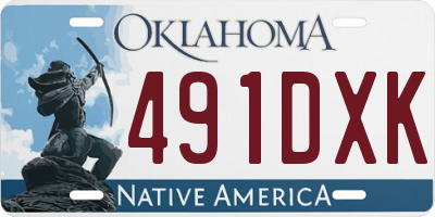 OK license plate 491DXK