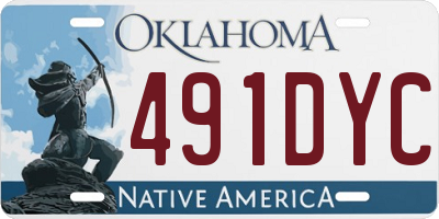 OK license plate 491DYC
