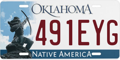 OK license plate 491EYG