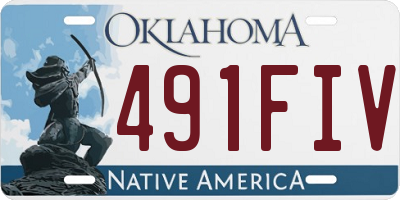 OK license plate 491FIV