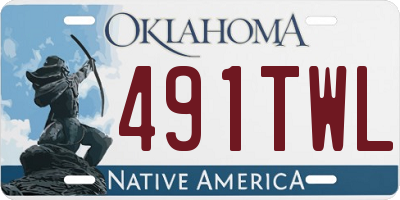 OK license plate 491TWL