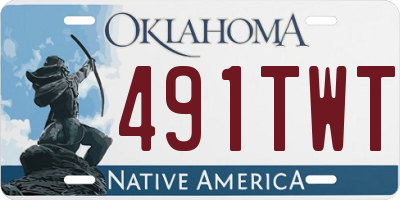 OK license plate 491TWT