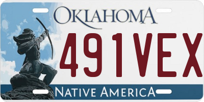 OK license plate 491VEX