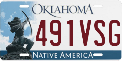 OK license plate 491VSG