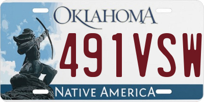OK license plate 491VSW