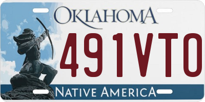 OK license plate 491VTO