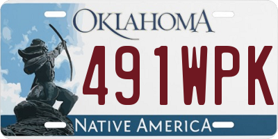 OK license plate 491WPK