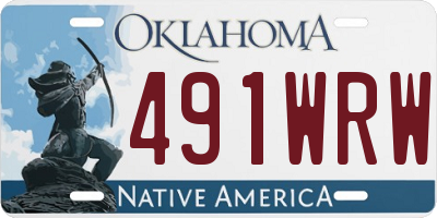 OK license plate 491WRW