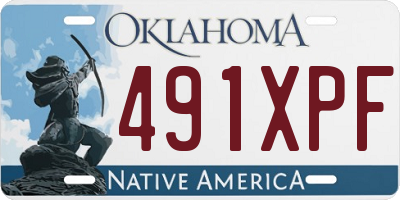OK license plate 491XPF