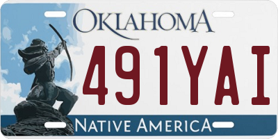 OK license plate 491YAI