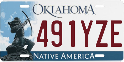 OK license plate 491YZE
