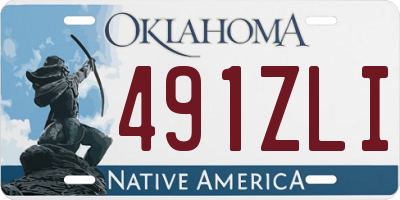 OK license plate 491ZLI