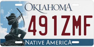 OK license plate 491ZMF