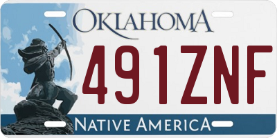 OK license plate 491ZNF