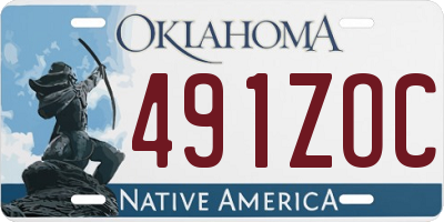 OK license plate 491ZOC