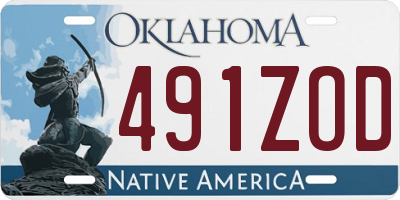 OK license plate 491ZOD