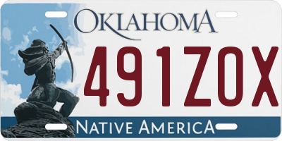 OK license plate 491ZOX