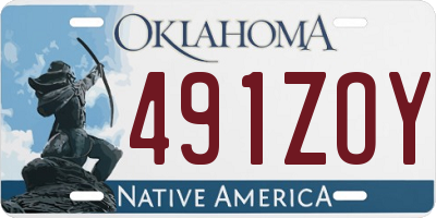 OK license plate 491ZOY
