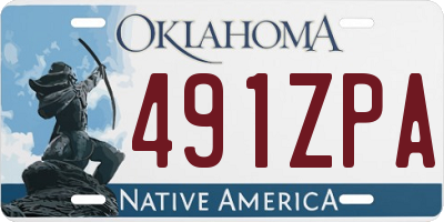 OK license plate 491ZPA