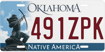 OK license plate 491ZPK